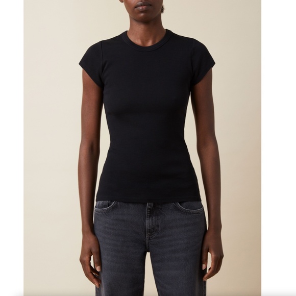 Jeanerica Tops - 575. JEANERICA Valeria Rib Black Tee $180 NWOT XS